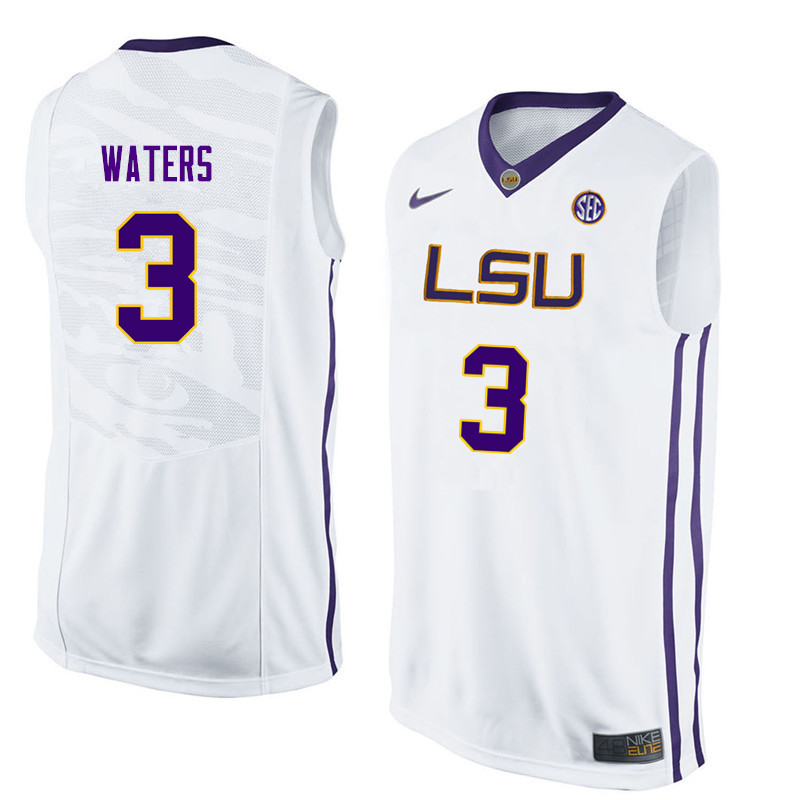 Men #3 Tremont Waters LSU Tigers College Basketball Jerseys Sale-White
